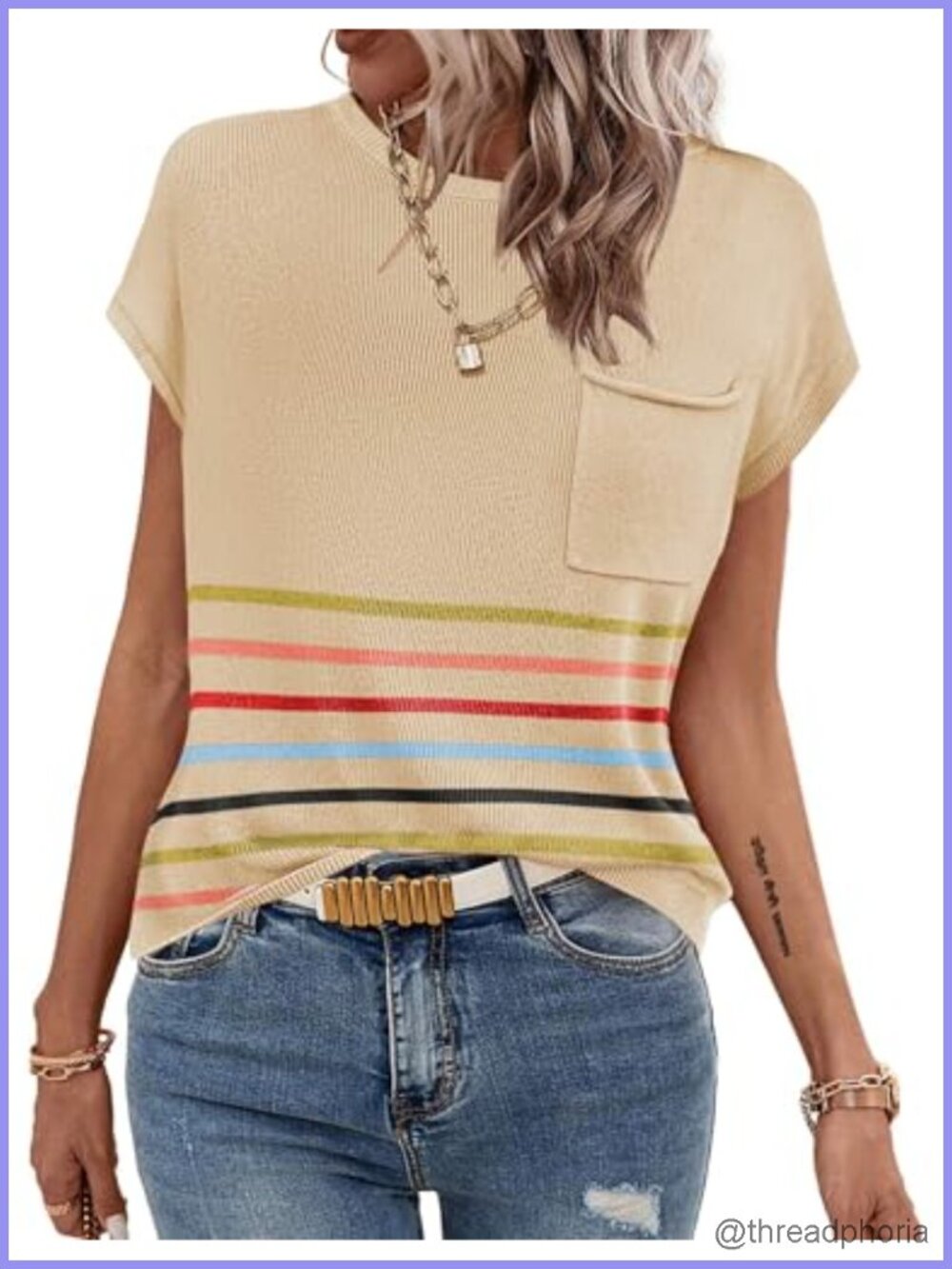 100% Viscose Knit Vest with Cape Sleeves and Front Pocket